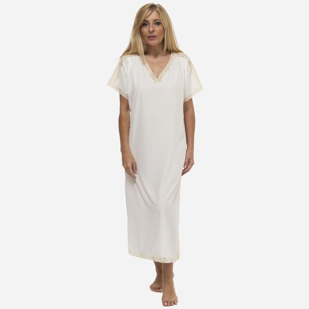 Camisón de mujer Badra satén hueso, Irulea - 71426