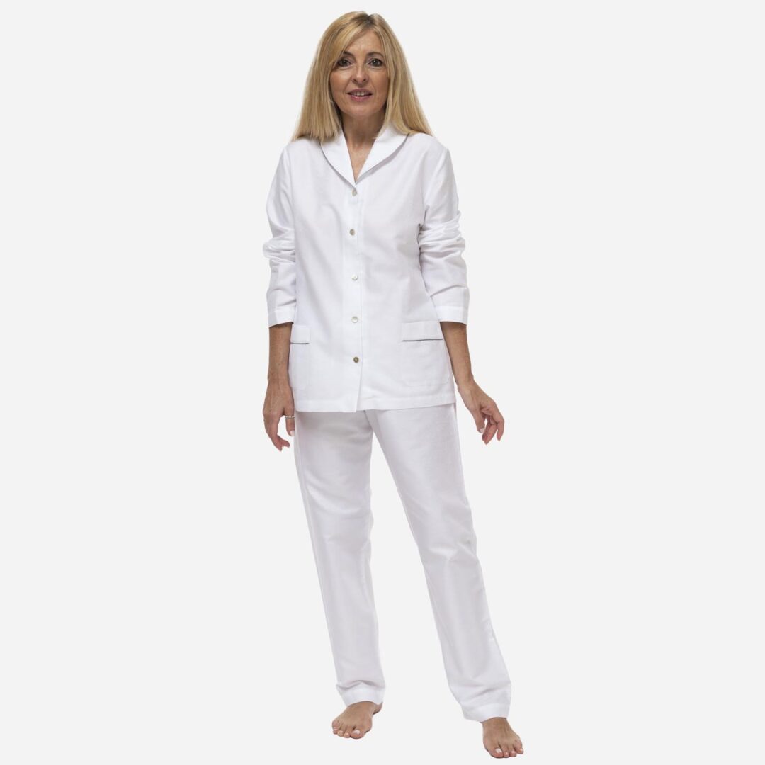 Pijama de mujer smoking blanco irulea