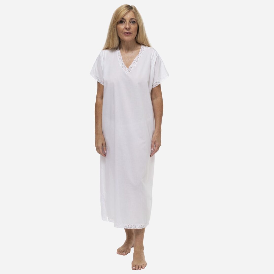 Camisón de mujer Badra batista blanca, Irulea