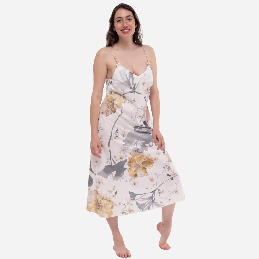 camisón estampado flores amarillas
