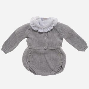 Conjunto de bebé Peto gris 3 piezas, Irulea - 78794
