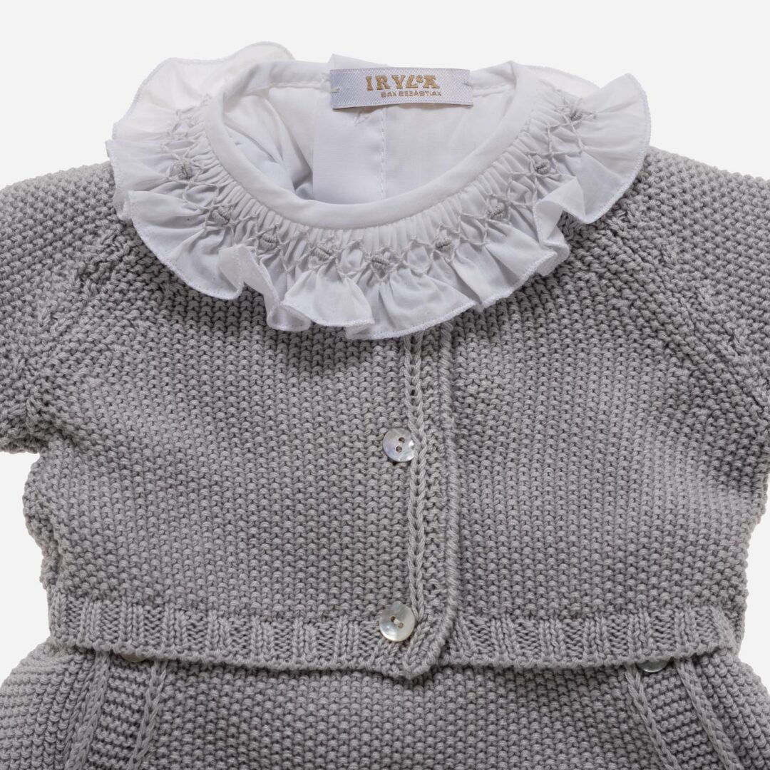 Conjunto de bebé Peto gris 3 piezas, Irulea - 78794