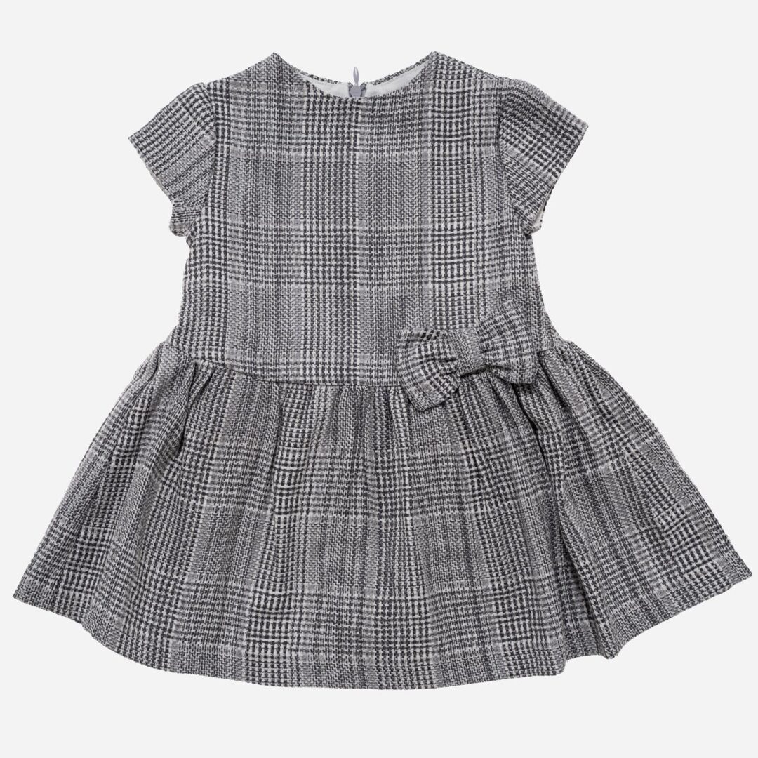 Vestido para niña 2 piezas Cuadros gris, Irulea - 79633