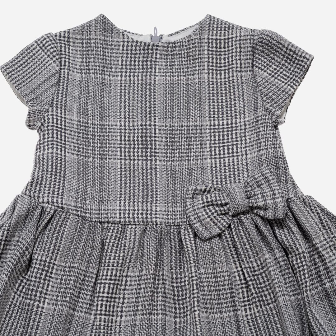 Vestido para niña 2 piezas Cuadros gris, Irulea - 79633
