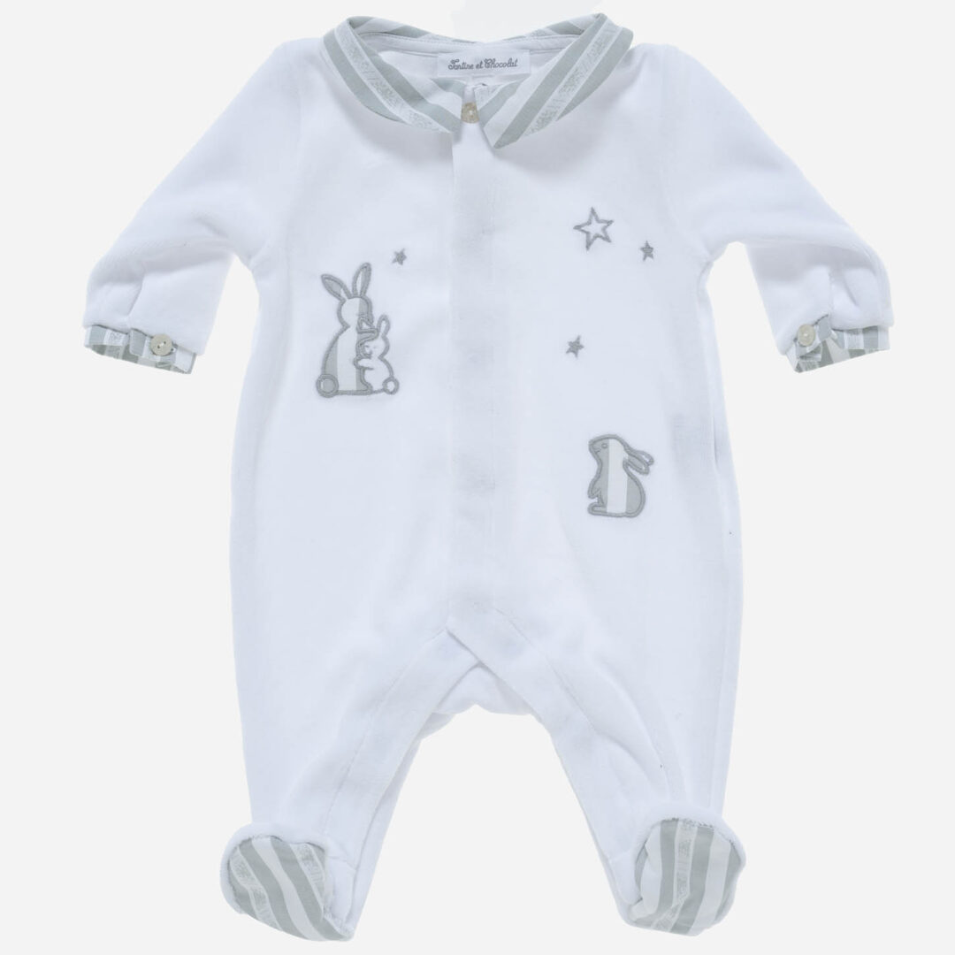 Pijama para bebé Conejos blanco, Irulea - 80593