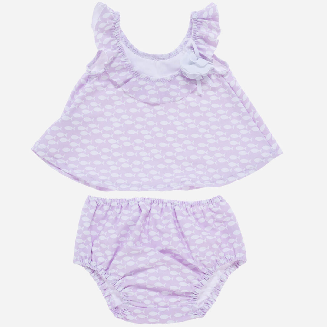 Bañador niña Peces rosa 2 piezas, Irulea - 81449