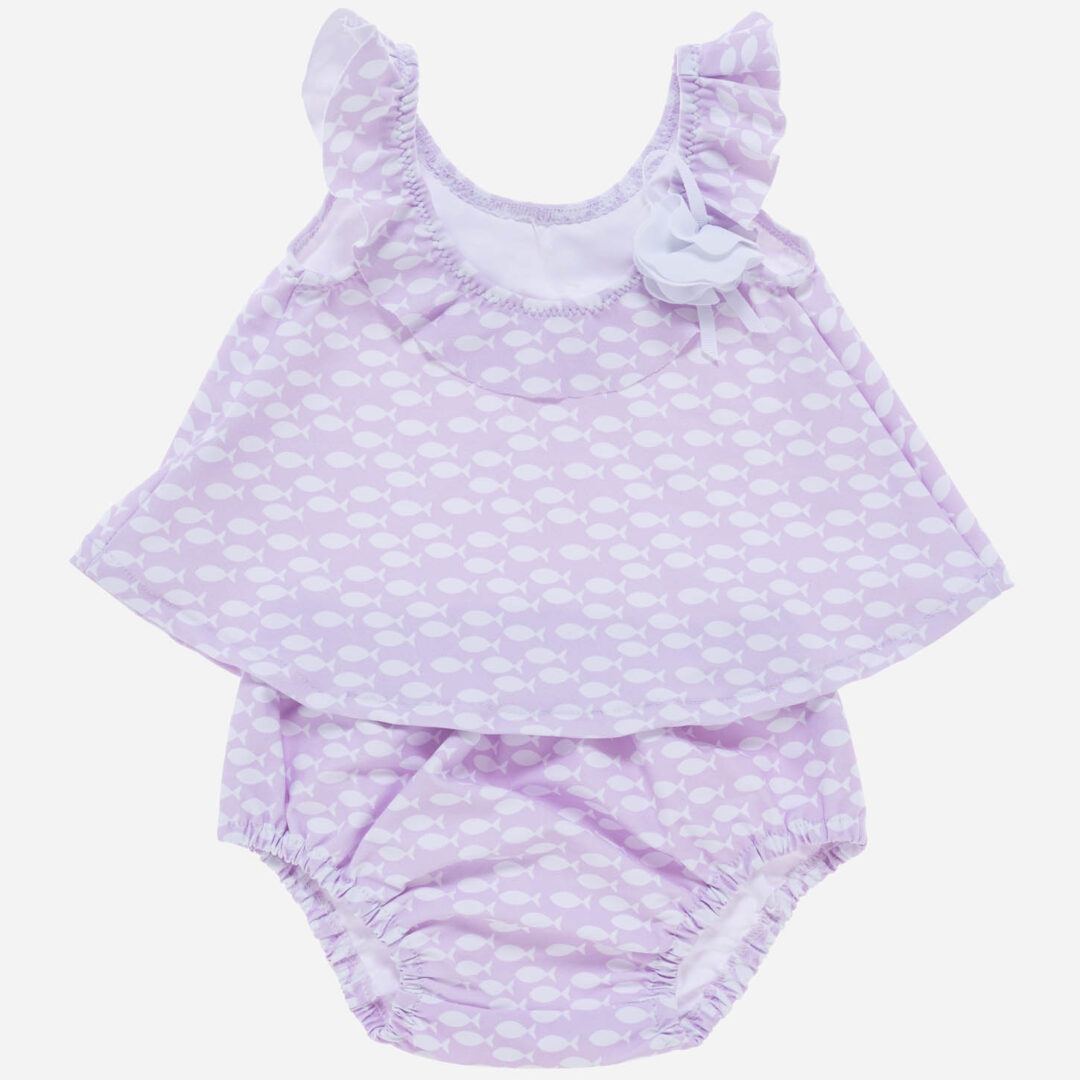 Bañador niña Peces rosa 2 piezas, Irulea - 81449