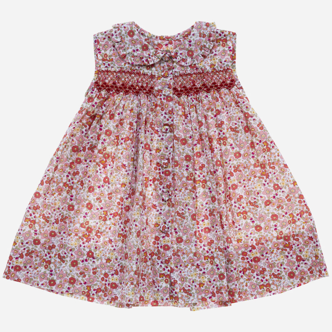Vestido para niña Botones coral, Irulea - 81328