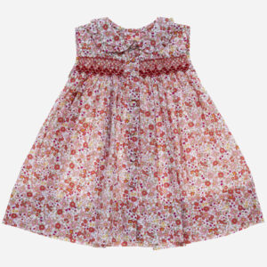 Vestido para niña Botones coral, Irulea - 81328