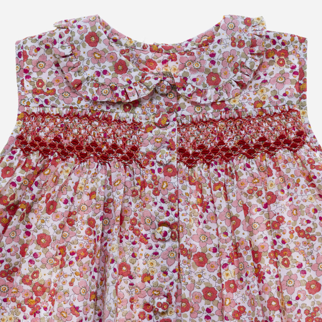 Vestido para niña Botones coral, Irulea - 81328