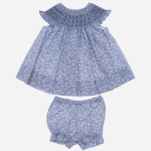 Vestido para niña Jesusito flores azul 2 piezas, Irulea - 80769