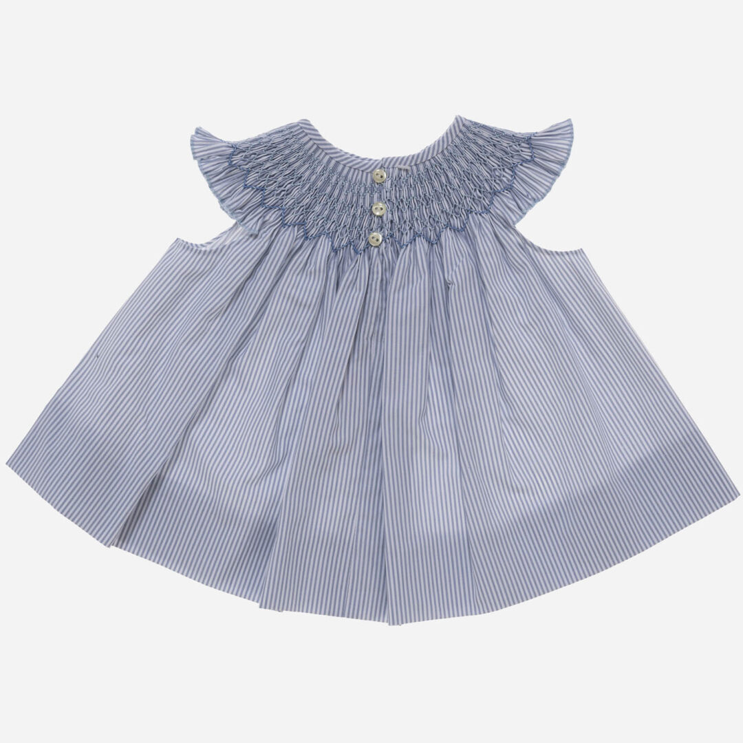 Vestido para niña Jesusito rayas azul 2 piezas, Irulea - 80786