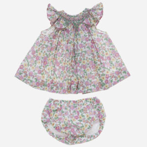 Vestido para niña Carlota rosa 2 piezas, Irulea - 81376