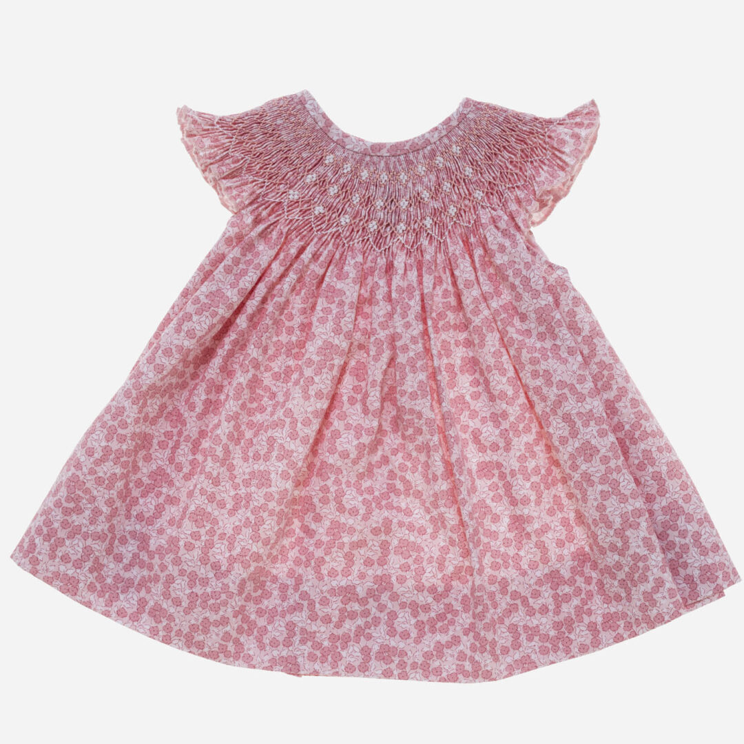Vestido para niña Jesusito flores rosa 2 piezas, Irulea - 80946