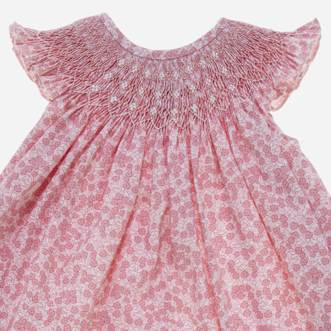Vestido para niña Jesusito flores rosa 2 piezas, Irulea - 80946
