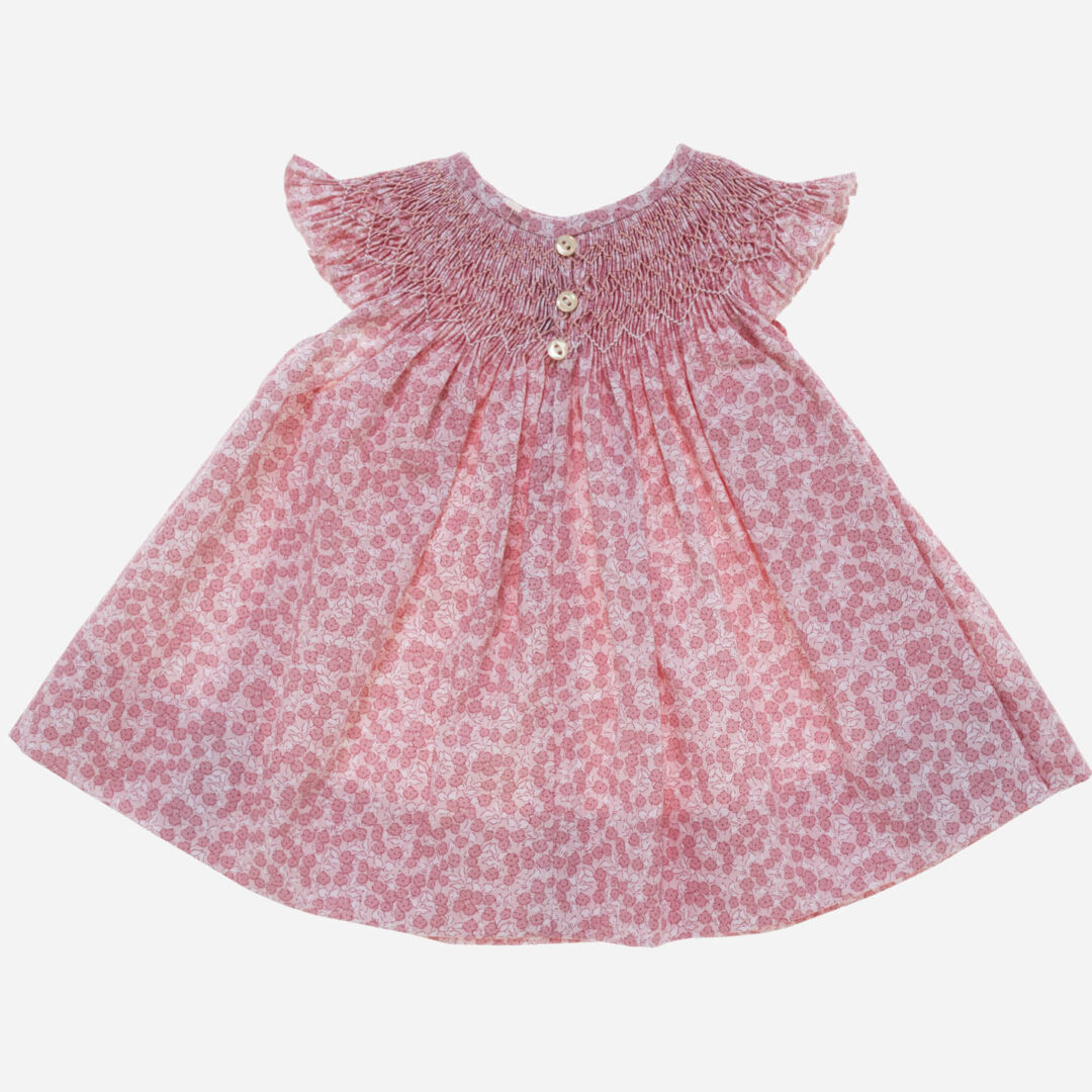 Vestido para niña Jesusito flores rosa 2 piezas, Irulea - 80946