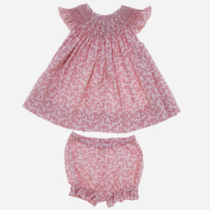 Vestido para niña Jesusito flores rosa 2 piezas, Irulea - 80946