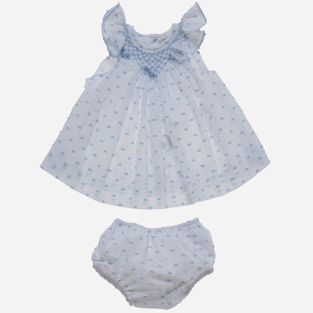 Vestido para niña Plumeti azul 2 piezas, Irulea - 81359