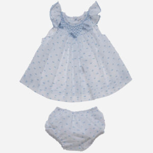 Vestido para niña Plumeti azul 2 piezas, Irulea - 81359