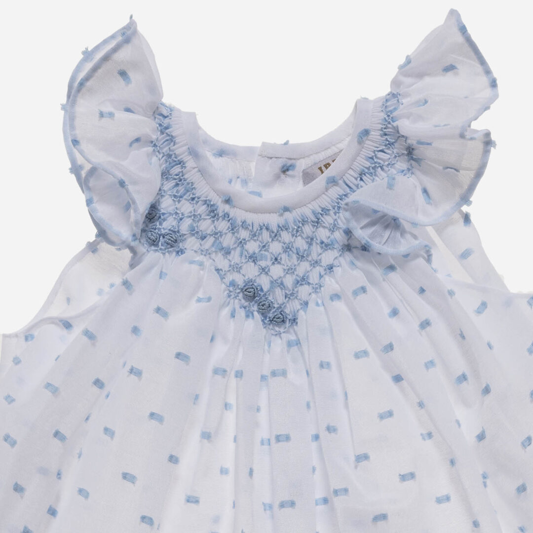 Vestido para niña Plumeti azul 2 piezas, Irulea - 81359
