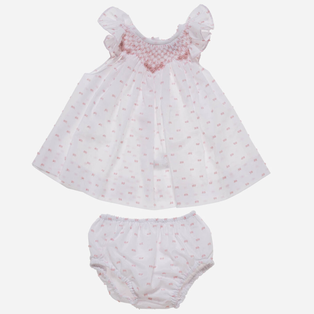 Vestido para niña Plumeti rosa 2 piezas, Irulea - 81363