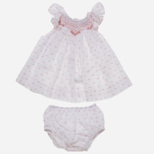Vestido para niña Plumeti rosa 2 piezas, Irulea - 81363