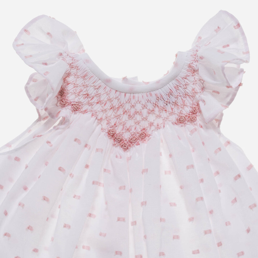 Vestido para niña Plumeti rosa 2 piezas, Irulea - 81363
