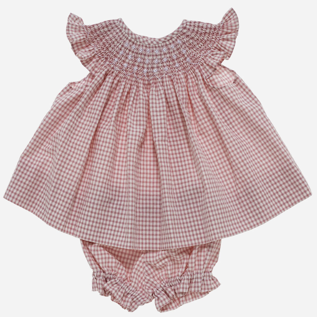 Vestido para niña Vichy rosa 2 piezas, Irulea - 81664