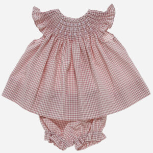 Vestido para niña Vichy rosa 2 piezas, Irulea - 81664