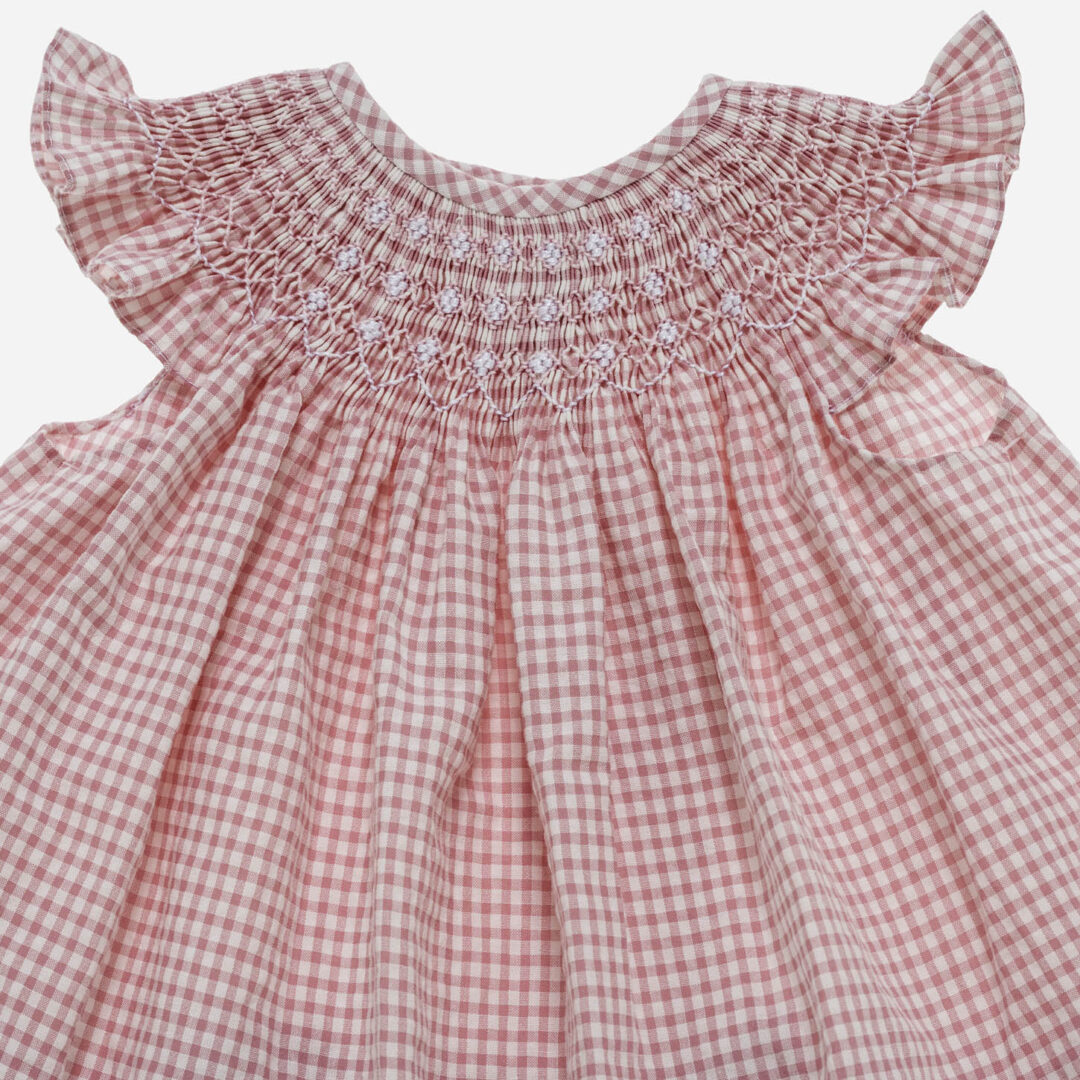 Vestido para niña Vichy rosa 2 piezas, Irulea - 81664