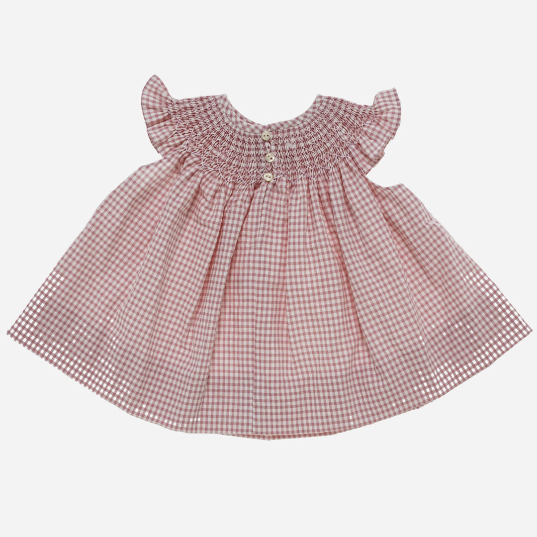 Vestido para niña Vichy rosa 2 piezas, Irulea - 81664