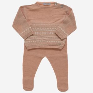Conjunto de bebé Greca 2 piezas rosa, Irulea - 82246