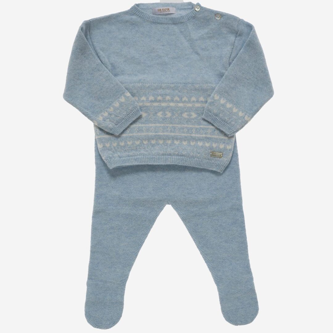 Conjunto de bebé Greca 2 piezas azul, Irulea - 82249