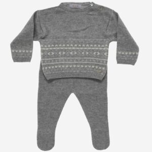 Conjunto de bebé Greca 2 piezas gris, Irulea - 82252