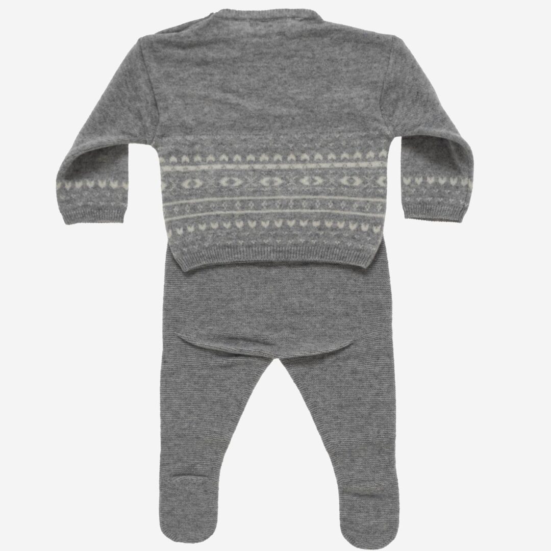 Conjunto de bebé Greca 2 piezas gris, Irulea - 82252