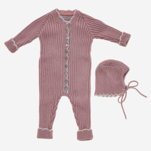 Pelele para bebé Ondas Rosa 2 piezas, Irulea - 82701