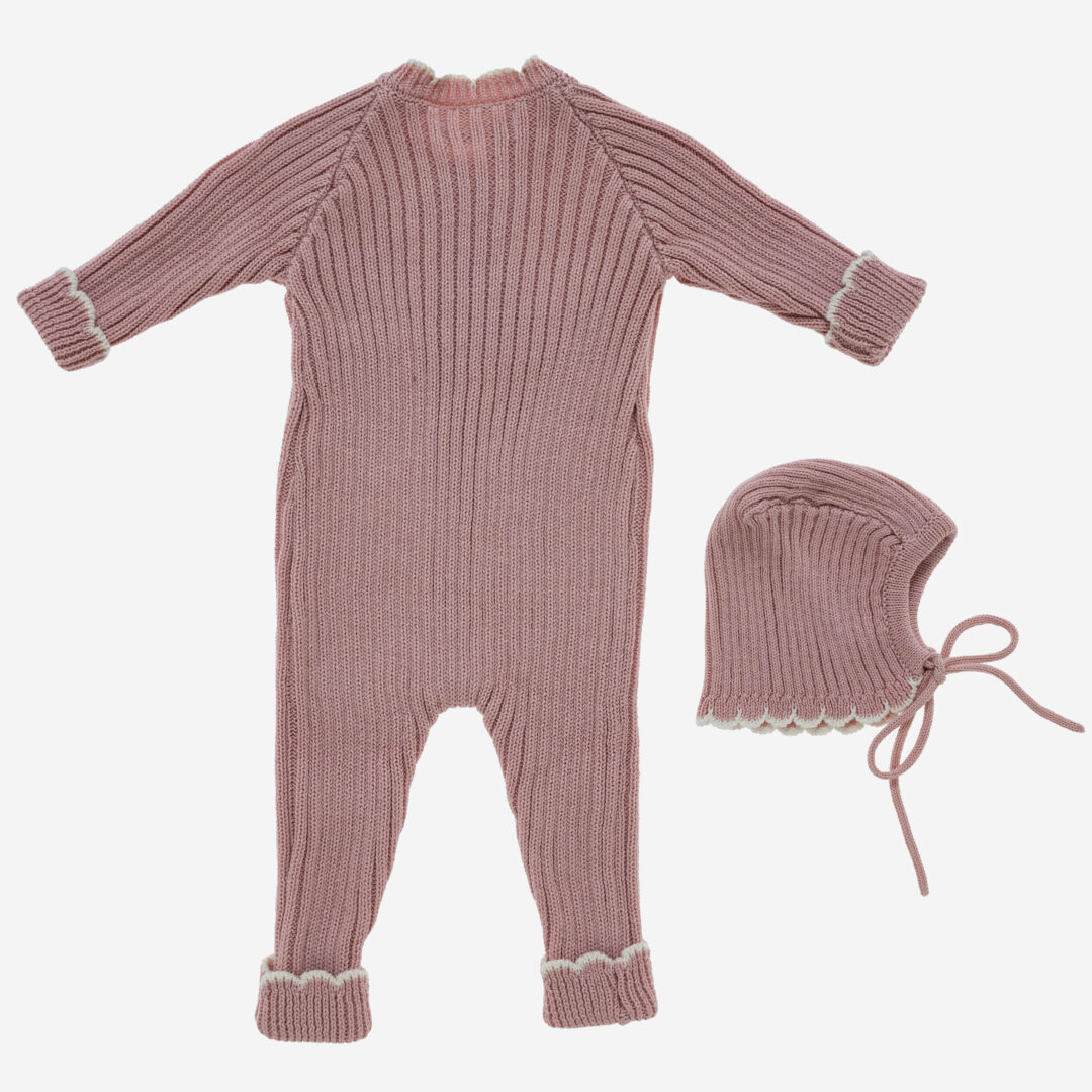 Pelele para bebé Ondas Rosa 2 piezas, Irulea - 82701