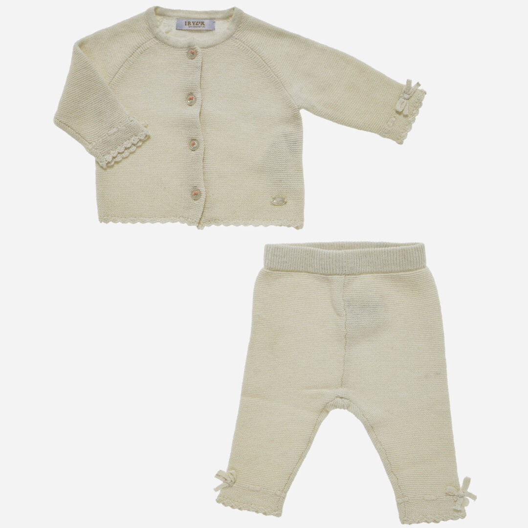 Conjunto de bebé Onditas 2 piezas hueso, Irulea - 82605