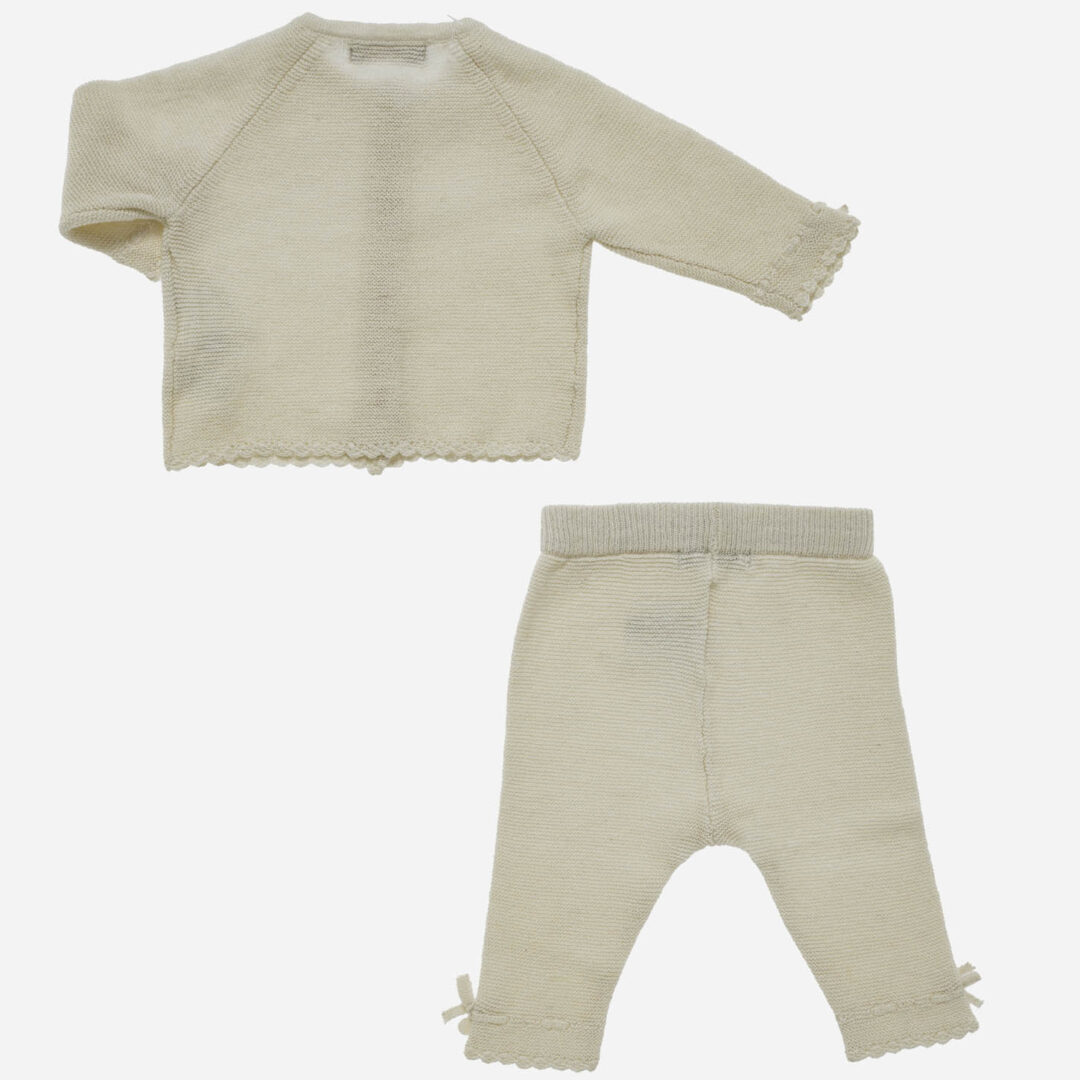 Conjunto de bebé Onditas 2 piezas hueso, Irulea - 82605