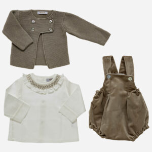 Conjunto de bebé Peto 3 piezas avena, Irulea - 82450