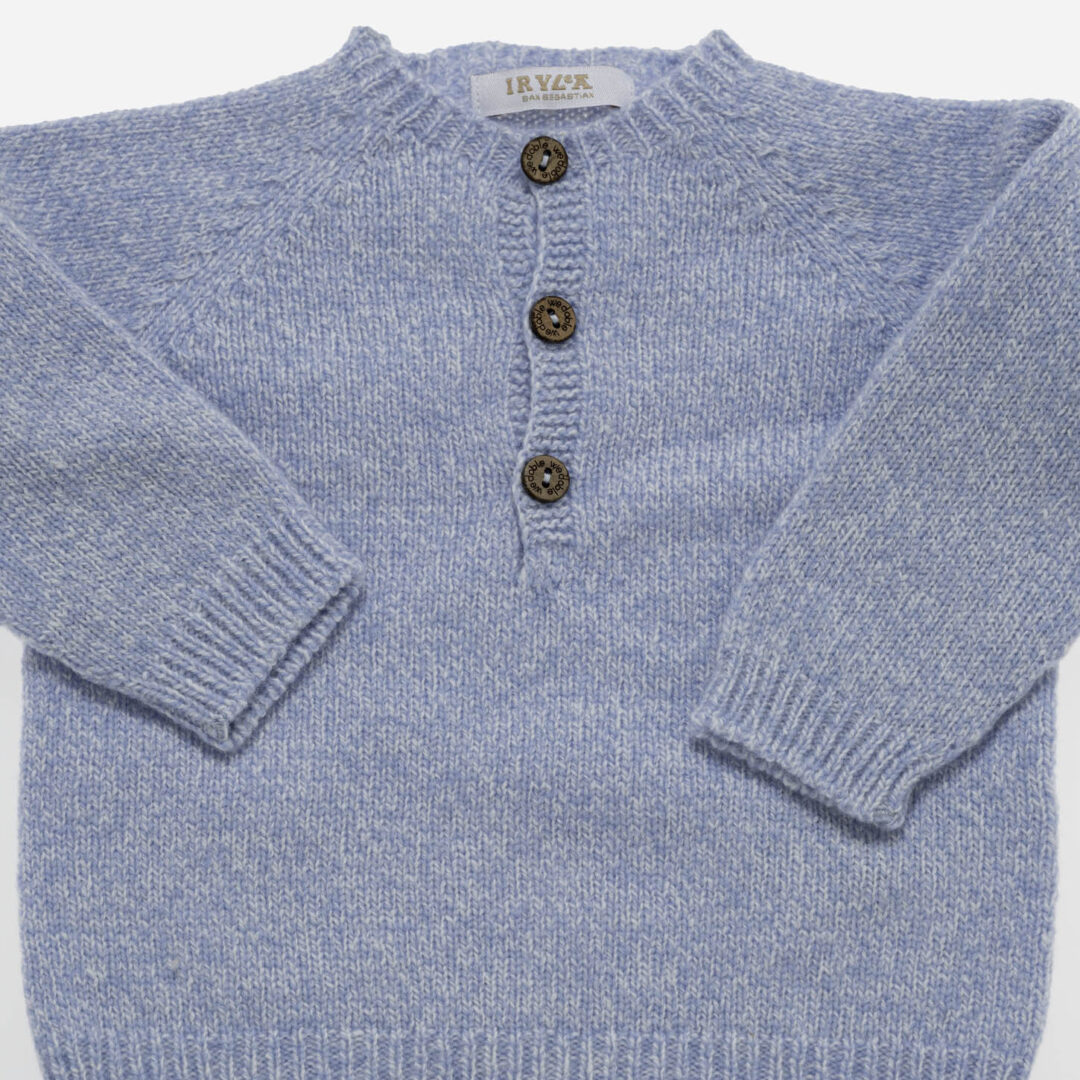 Conjunto de bebé canalé 3 piezas azul, Irulea - 82340