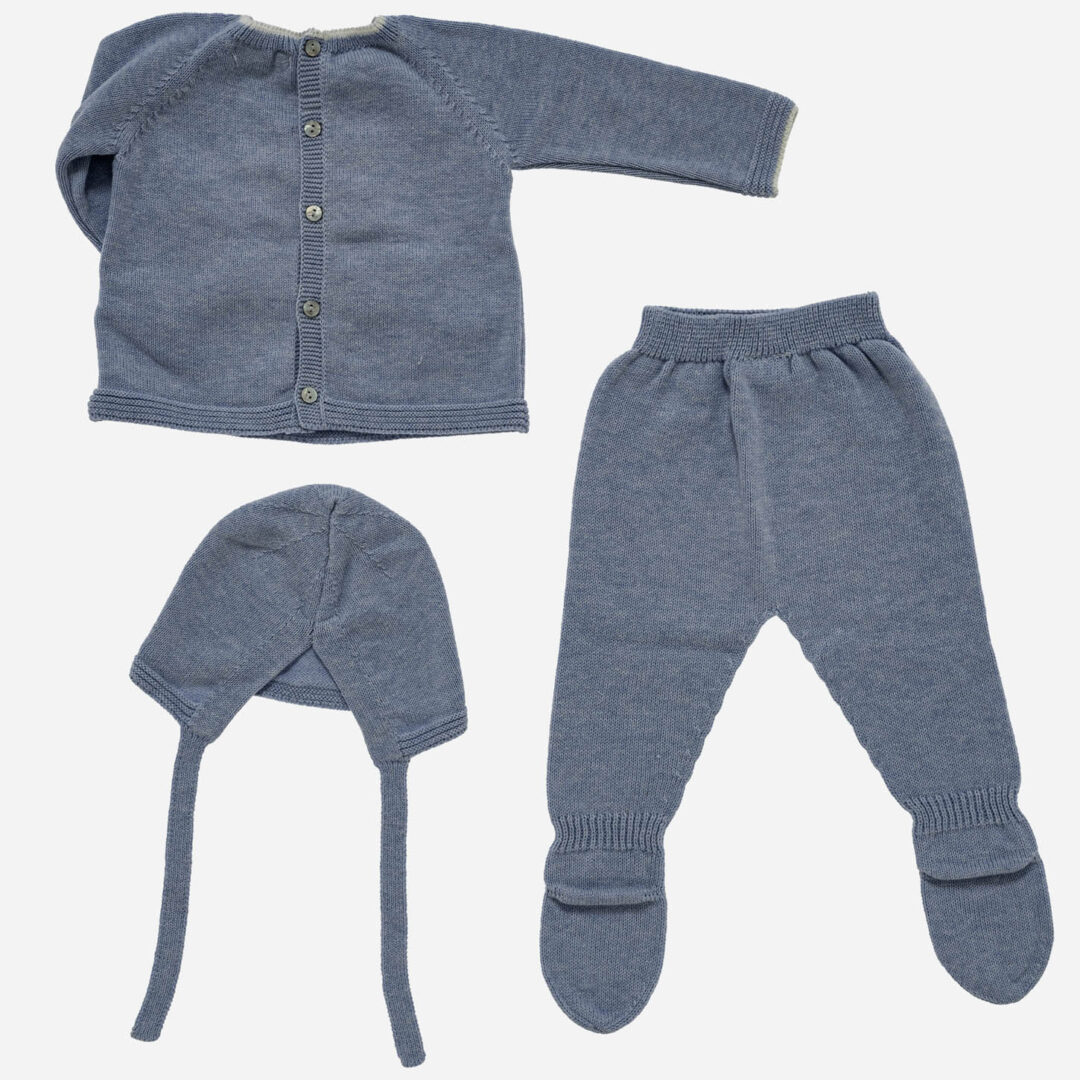 Conjunto de bebé Conejo 3 piezas azul, Irulea - 82483