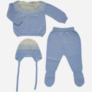 Conjunto de bebé Snow 3 piezas azul, Irulea - 82752