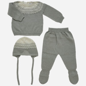 Conjunto de bebé Snow 3 piezas gris, Irulea - 82744
