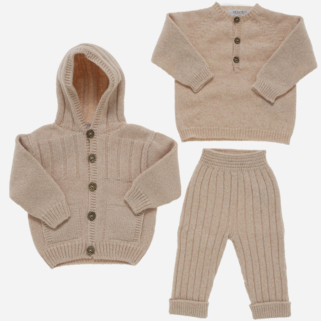 Conjunto de bebé Canalé 3 piezas rosa, Irulea - 82336